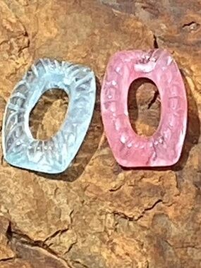 Set of 2 Vintage Beads, Pink, Blue, NWT